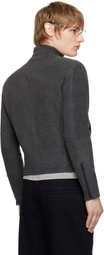 Fax Copy Express Gray Fleece Zip-Up Jacket