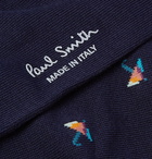 Paul Smith - Umbrella-Jacquard Stretch Cotton-Blend Socks - Navy