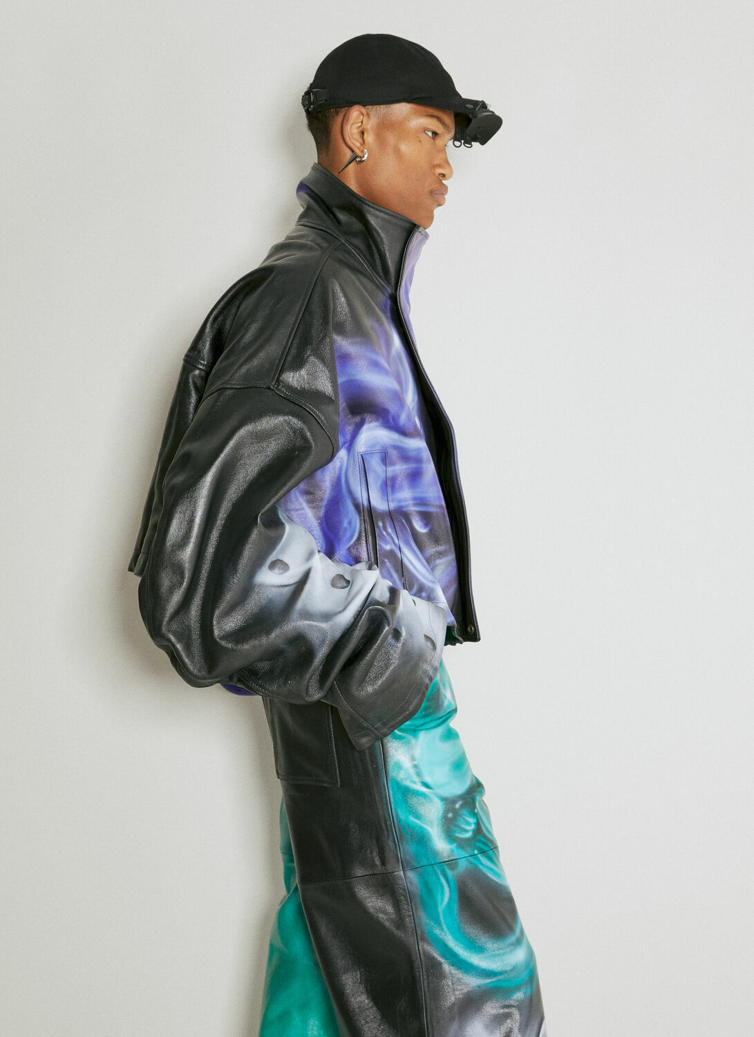 Gerrit Jacob Oversized High Neck Leather Jacket