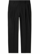Dolce&Gabbana - Tapered Pleated Virgin Wool-Blend Gabardine Trousers - Black