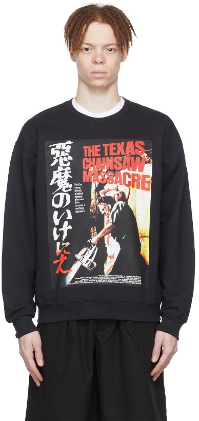 Photo: WACKO MARIA Black 'The Texas Chainsaw Massacre' Sweatshirt