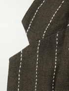 Karu Research - Unstructured Embroidered Pinstriped Wool Blazer - Green