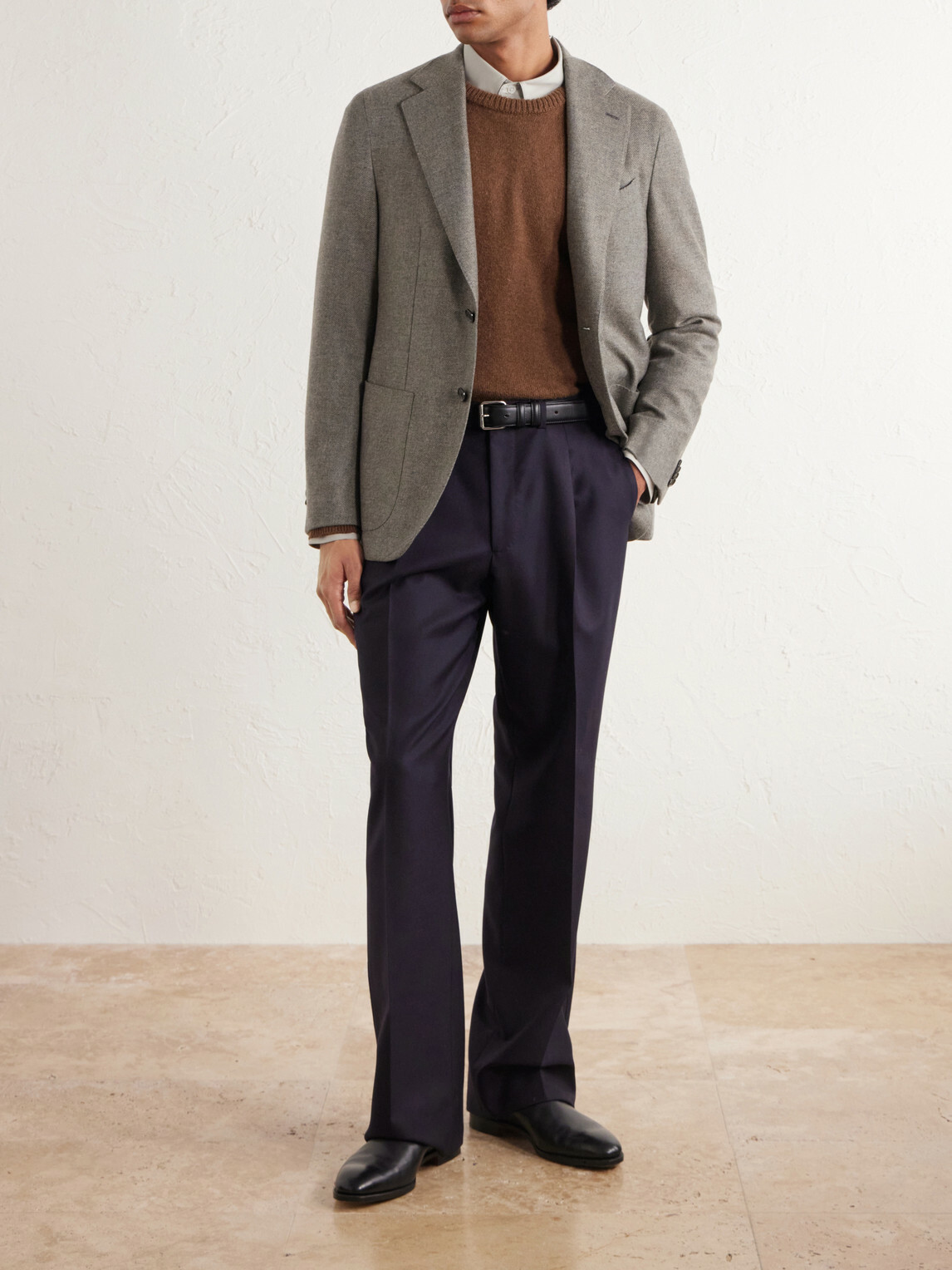 Caruso - Aida Wool and Cashmere-Blend Twill Blazer - Gray