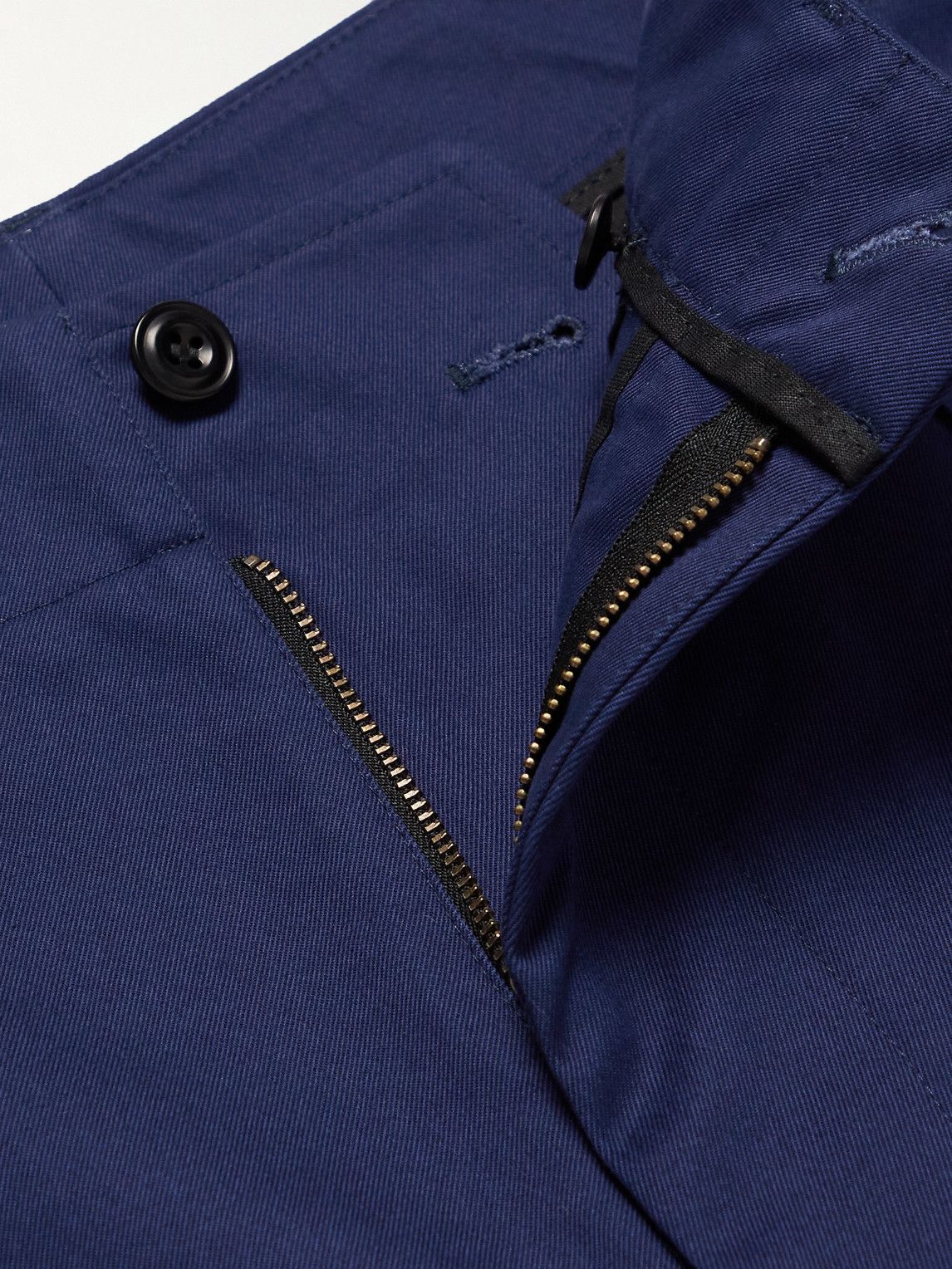 Nicholas Daley - Straight-Leg Pleated Jacquard-Trimmed Cotton-Twill Trousers - Blue