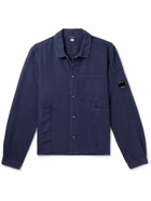 C.P. Company - Broken Cotton and Linen-Blend Shirt Jacket - Blue