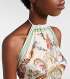 Etro Printed halterneck silk top