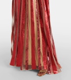 Elie Saab Caped sequined tulle gown