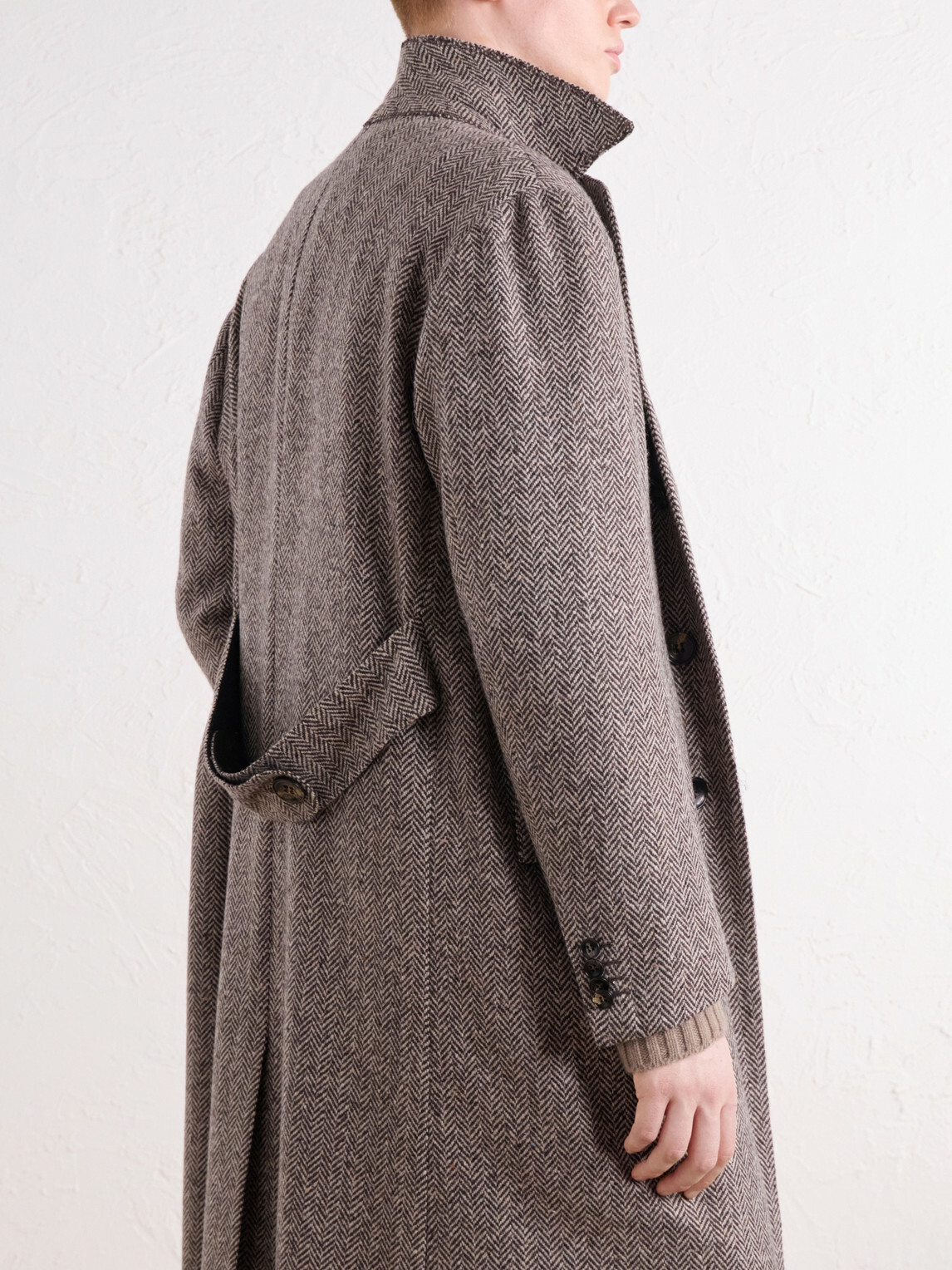 Kiton - Herringbone Cashmere and Wool-Blend Coat - Brown