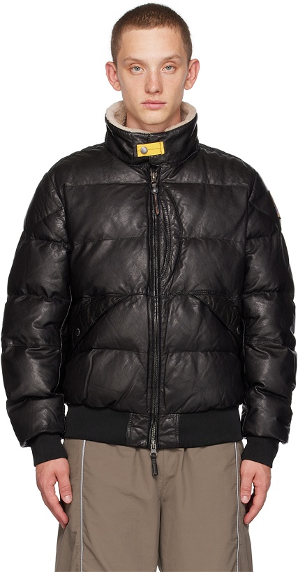 Photo: Parajumpers Black Alf Leather Puffer Jacket