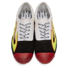Palm Angels White and Multicolor Flame Sneakers