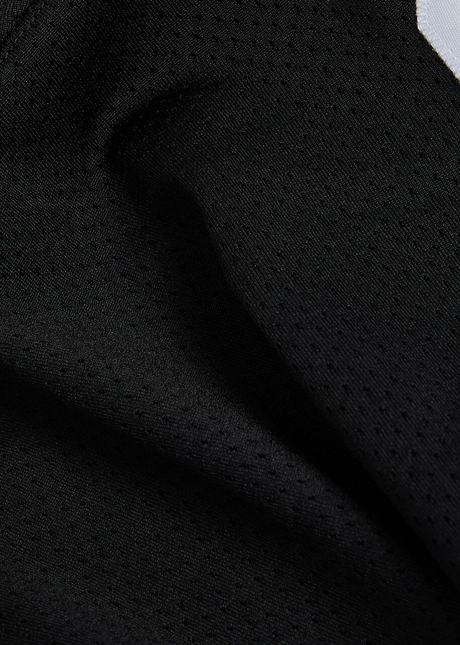 Willy Chavarria Appliquéd Mesh Jersey Black
