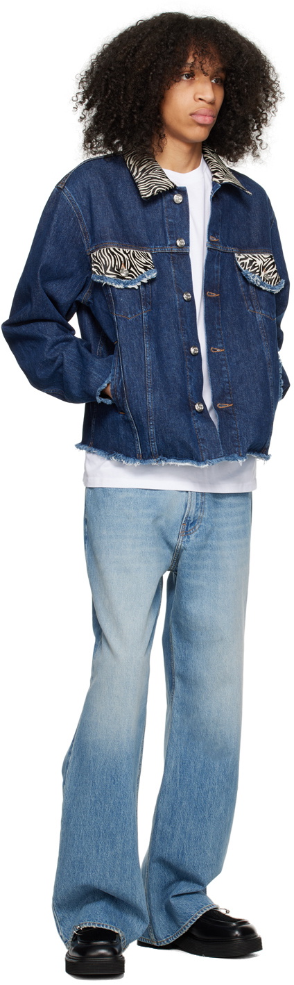 BLUEMARBLE Navy Zebra Yokes Denim Jacket
