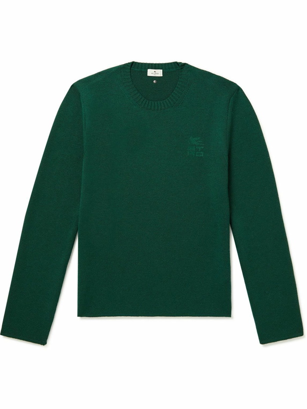 Photo: Etro - Logo-Flocked Virgin Wool Sweater - Green