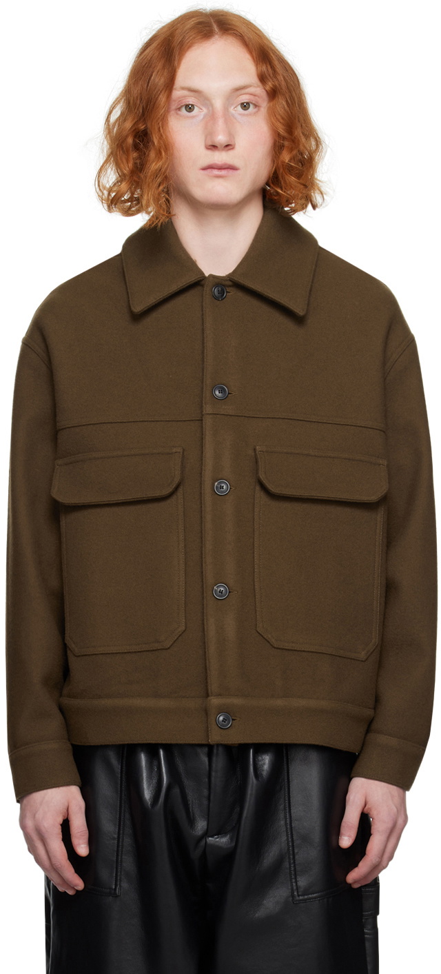 【lownn】 cashmere wool jacket Lownn Wool Workwear Jacket, Brown – Glasswing