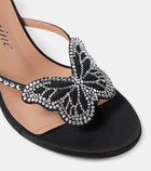 Blumarine Butterfly 75 embellished satin mules