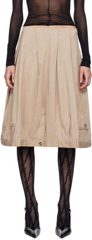 Photo: HODAKOVA Beige Upside Down Chinos Wide Midi Skirt