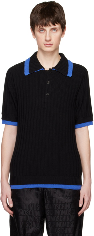 Photo: Moschino Black Contrast Trim Polo