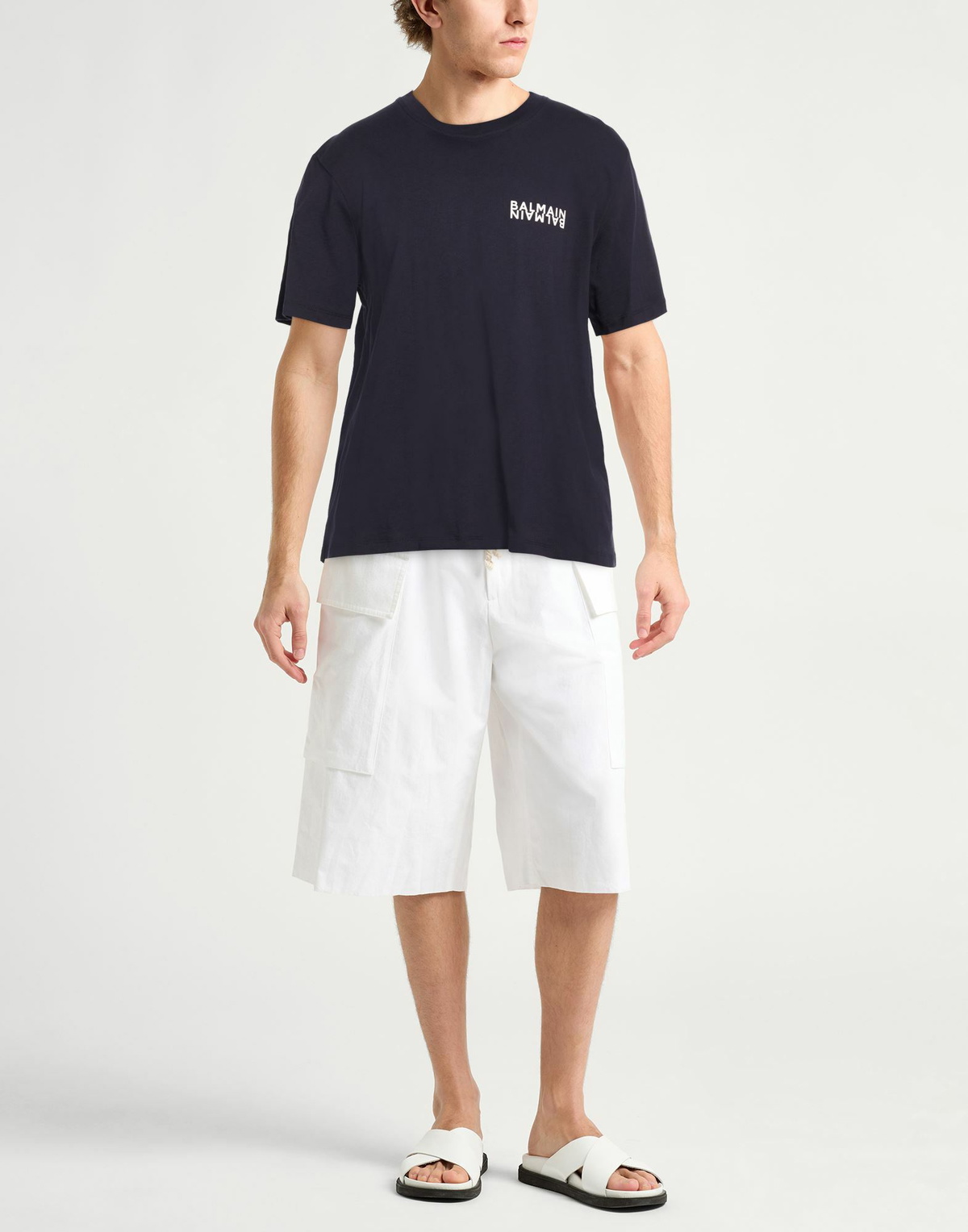 Balmain Mens T-shirt in Navy