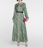 Gucci - Belt check silk maxi dress