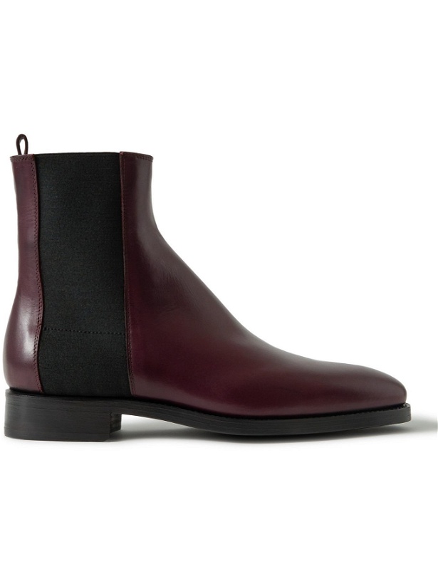 Photo: The Row - Leather Chelsea Boots - Burgundy