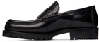 Dries Van Noten Black Polished Leather Loafers