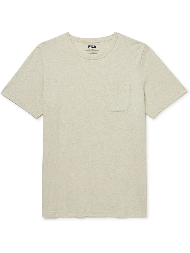 Photo: Oliver Spencer - FILA Anderson Striped Cotton-Jersey T-Shirt - Neutrals