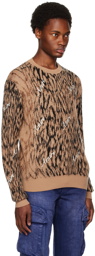 AMIRI Brown Cheetah Sweater