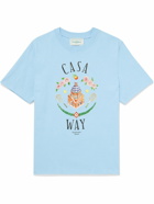 Casablanca - Casa Way Printed Cotton-Jersey T-Shirt - Blue