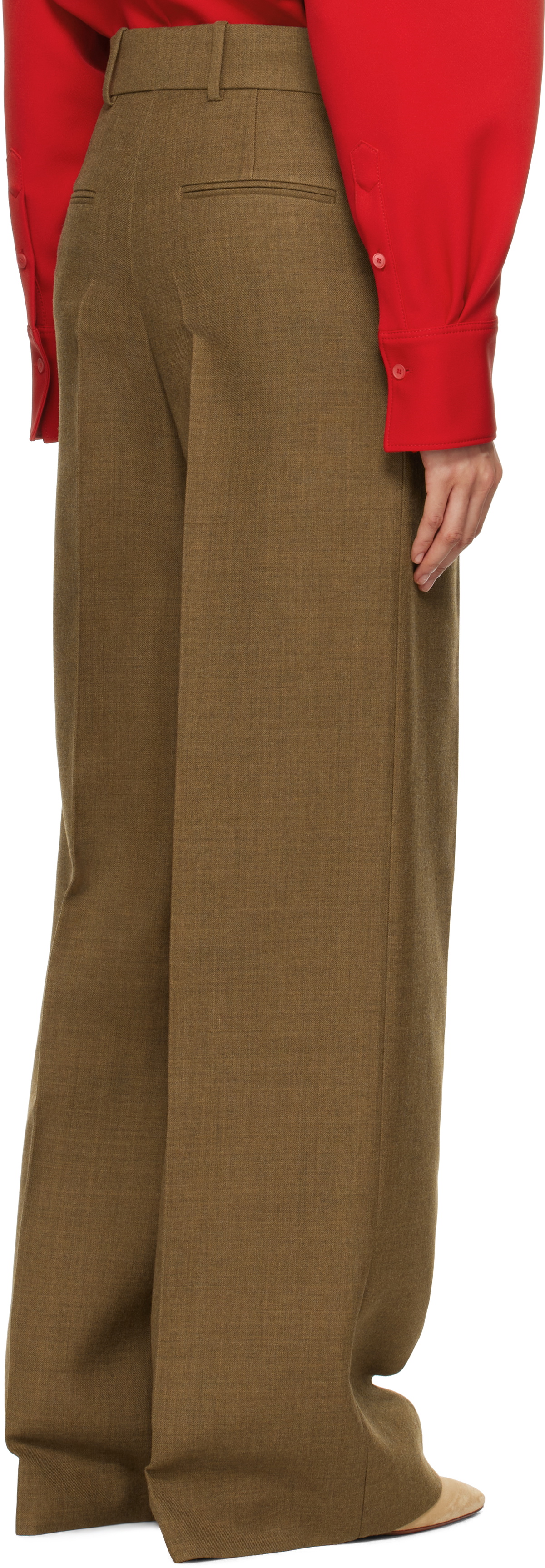 Carven Brown Double Worsted Wool Trousers