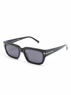 TOM FORD Eyewear Black Ezra Rectangle-Frame Sunglasses