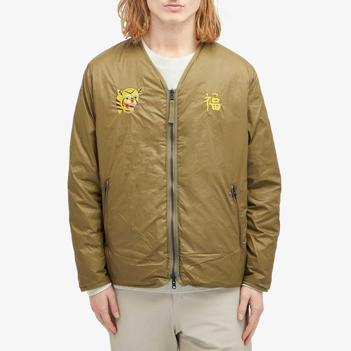Taion Men's Reversible Vetjan Down Jacket in Olive Taion Extra