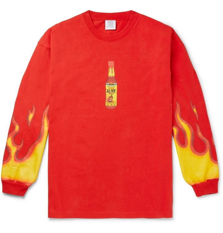 Photo: Vetements - Oversized Printed Cotton-Jersey T-Shirt - Red