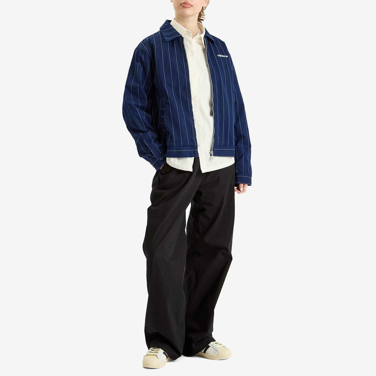 売れ筋商品|||アディダスオリジナルス パーカー・スウェットシャツ レディース アウター PINSTRIPE - Sweatshirt - night indigo/off white adidas Originals PINSTRIPE - Sweatshirt - night indigo/off