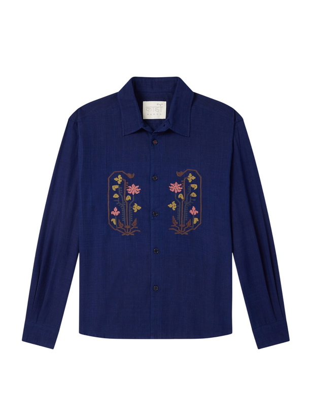 Photo: Kardo - Luis Embroidered Cotton Shirt - Blue