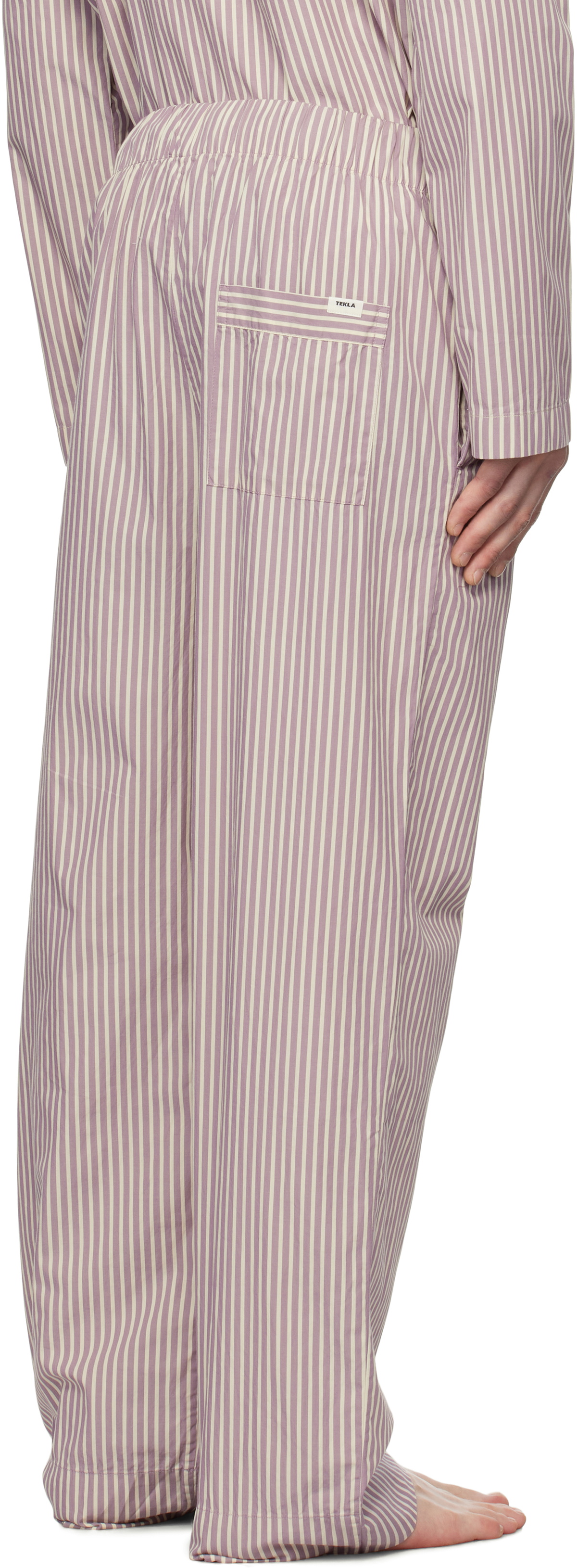 Tekla Purple & White Poplin Pyjama Pants