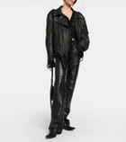 Acne Studios Linor oversized belted leather jacket