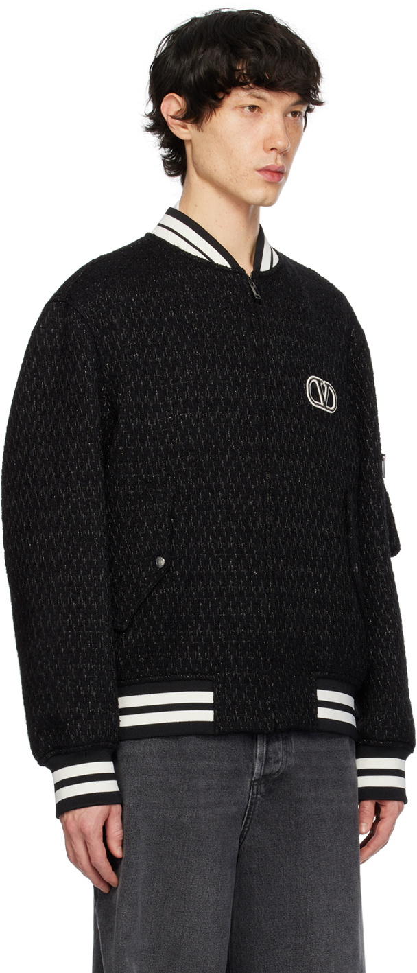 Valentino Black VLogo Bomber Jacket