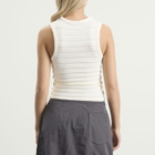 mfpen Women's V-Neck Tank Top in Off White Stripe