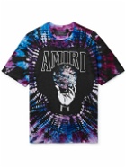 AMIRI - Logo-Print Tie-Dyed Cotton-Jersey T-Shirt - Purple