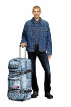 Diesel Travel trolley in trompe l'oeil denim - Carry-on Suitcases - Unisex - Blue