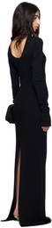 Commission Black Reversed Henley Maxi Dress