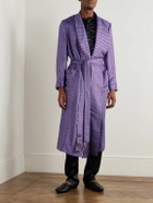Charvet - Belted Printed Silk-Twill Robe - Purple