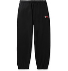 Balenciaga - Wide-Leg Logo-Print Loopback Cotton-Jersey Sweatpants - Black