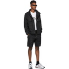 John Elliott Black High Shrunk Nylon Cargo Shorts