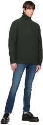 Nudie Jeans Green August Zip Sweater