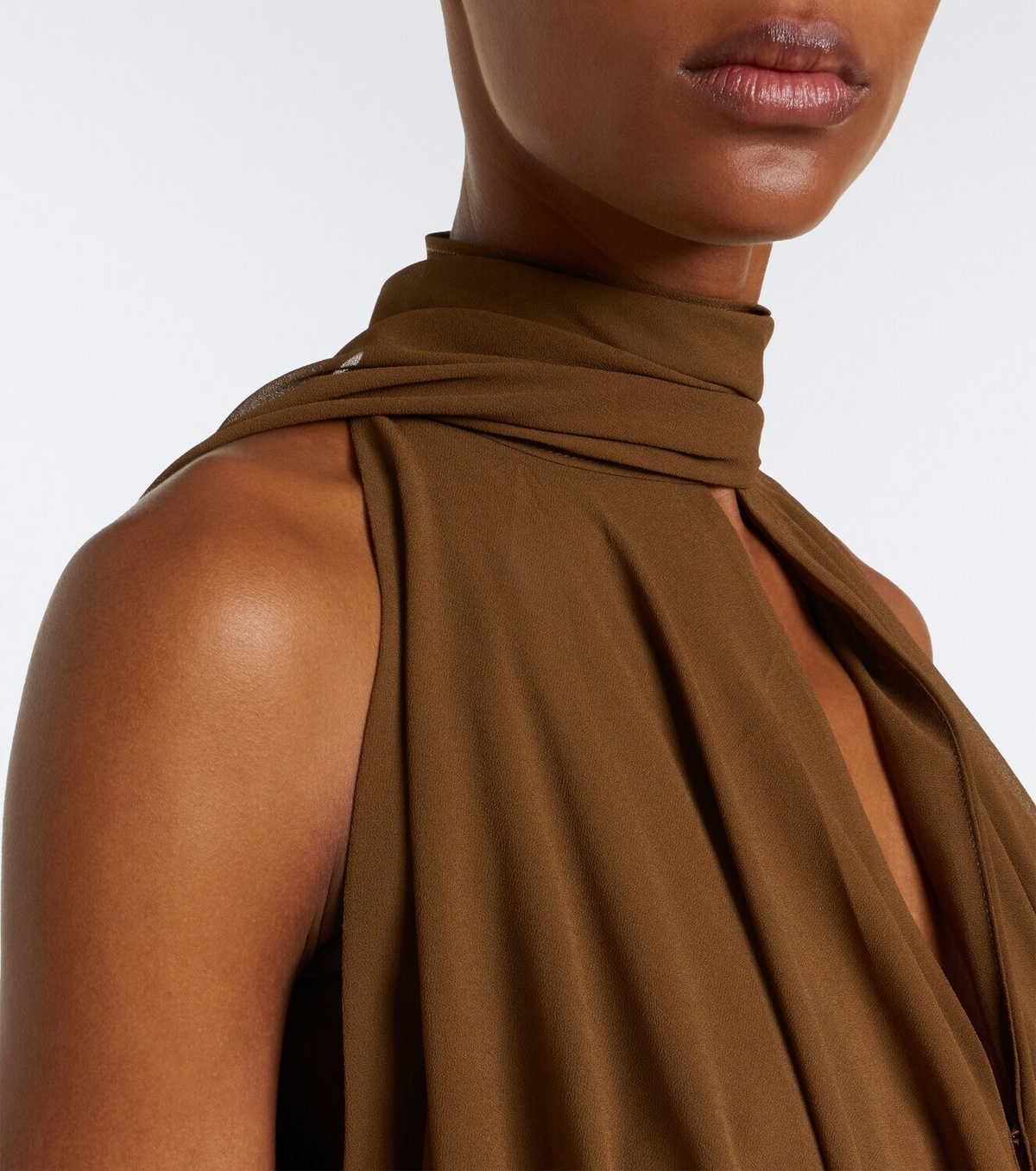 De La Vali Cruz draped chiffon maxi dress