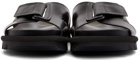 Dries Van Noten Black Leather Criss-Cross Sandals