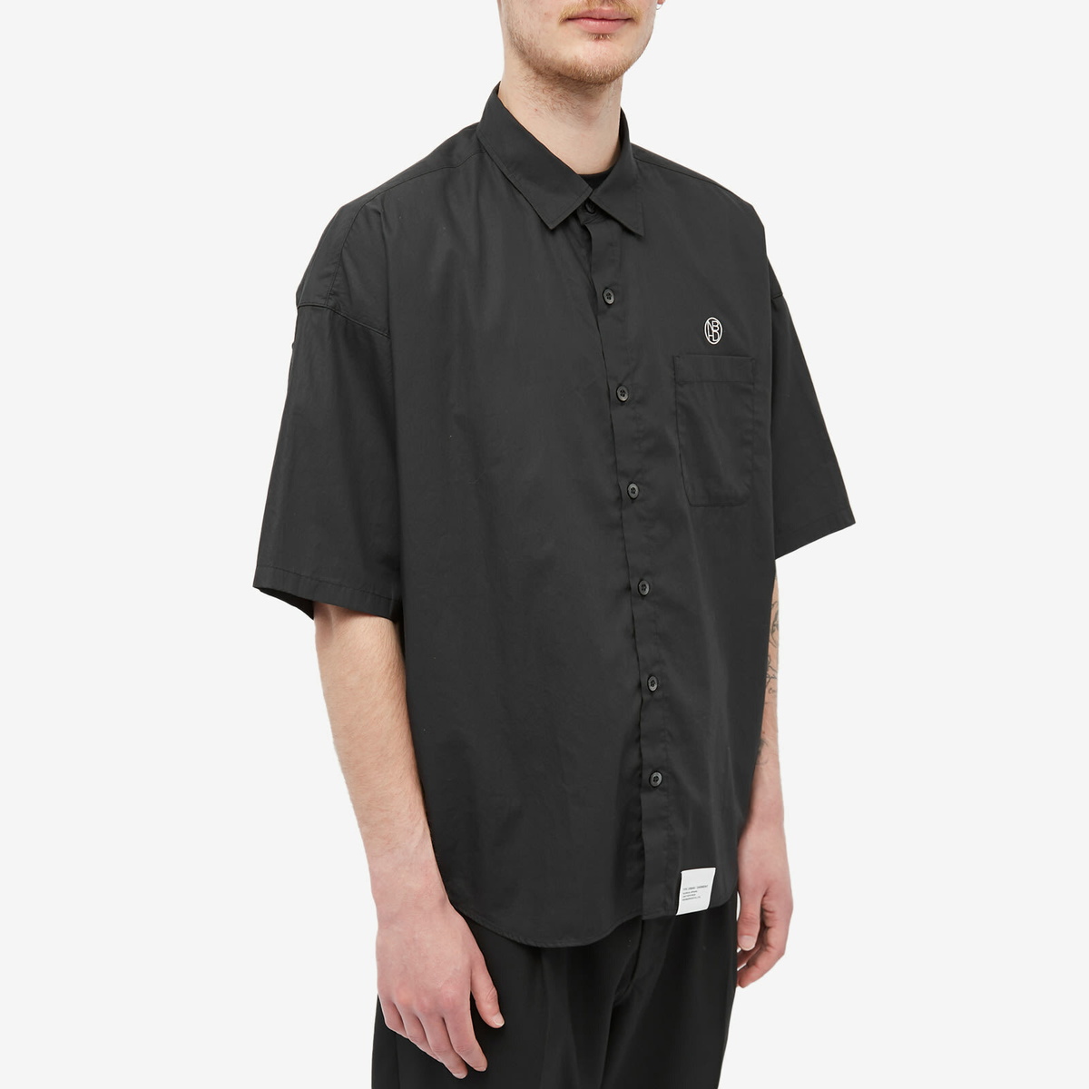 【BAON】[unisex] Delve Nylon Over Short Sleeve Shirt 8seconds Cotton Nylon Utility Short Sleeve Shirts Gray