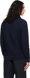 BOSS Navy Quarter-Zip Cotton Track Jacket