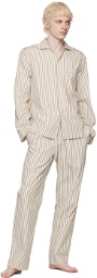 Tekla Off-White Striped Pyjama Pant